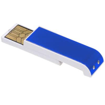 Clé USB rotative basique (1 GB, Bleu roi, Plastique, Aluminium