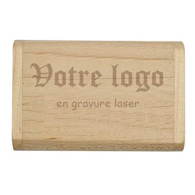 Boite en bois avec gravure laser logo