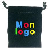 Pochette en suédine avec impression logo Pochette en suédine avec impression logo