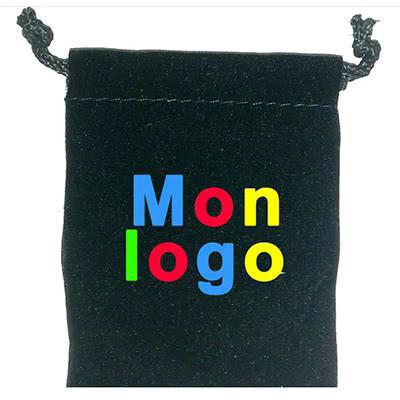 Pochette en suédine avec impression logo