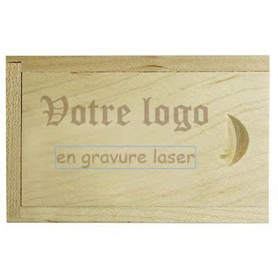 Boite en bois fermeture coulissante gravure laser